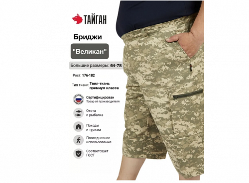 Бриджи мужские бело-зеленый
